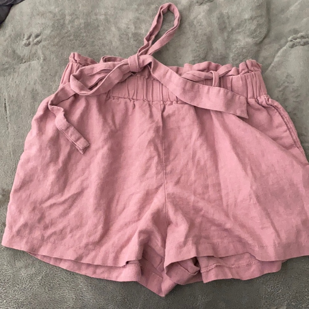 Pink Paperbag Shorts